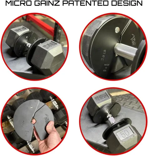 Miniatura 5 de Micro Gainz Placa de peso fraccional para mancuernas de 2.5 lb, ideal para micro cargas, (elige color) juego de 2 placas de peso fraccional
