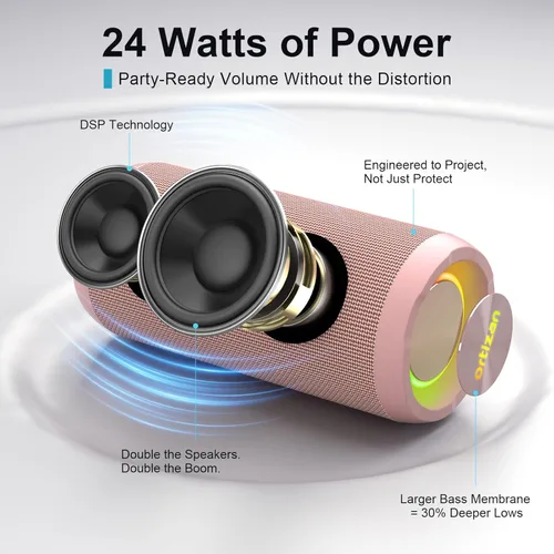 Miniatura 2 de Ortizan Altavoz Bluetooth portátil inalámbrico, IPX7 impermeable, a prueba de polvo y a prueba de óxido, potente sonido de 24 W, graves mejorados