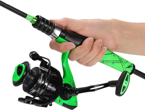 Miniatura 3 de One Bass Combo de caña de pescar y carrete, combo giratorio con mango de superpolímero
