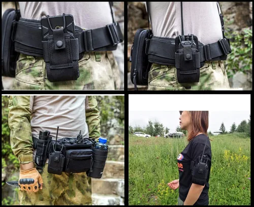 Miniatura 3 de Molle - Funda de radio para walkie talkie para cinturón de servicio, funda de radio, bolsa de intercomunicación táctica de caza (1 paquete, negro)