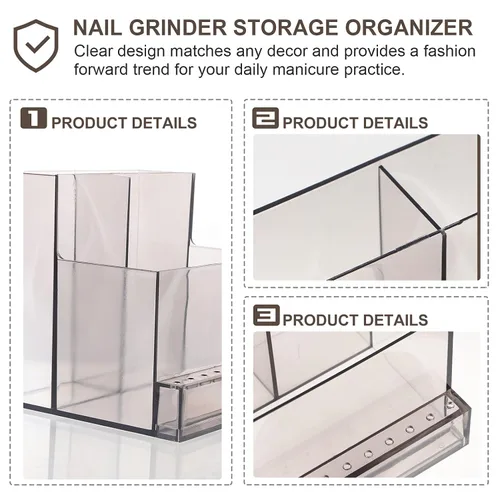 Miniatura 3 de 1 unid Display Tools Case Holder Stand Polishers Bottle Professional Nail Pulidor Base Manicura Cabeza de Plástico Lápiz Labial Rack Mujeres Pulido