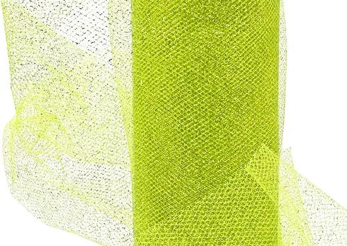 Miniatura 2 de Perno de tul de tela con purpurina de 54" por 10 yardas (30 pies) para bodas y decoración (verde manzana)