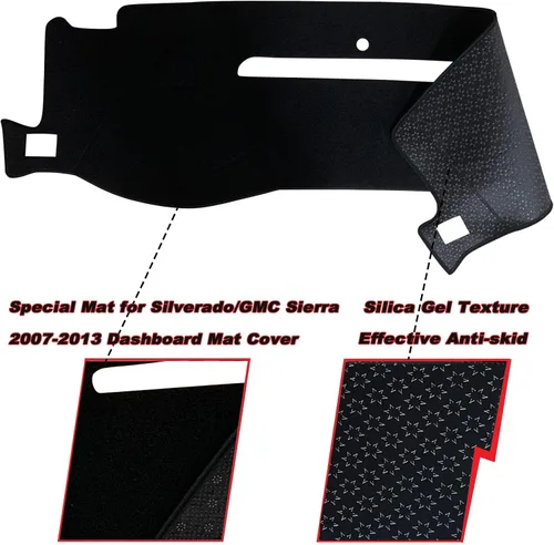 Miniatura 2 de Funda de tapete para salpicadero de ajuste personalizado para Chevy Chevrolet Silverado/GMC Sierra Truck 2007-2013, compatible con Chevy Suburban