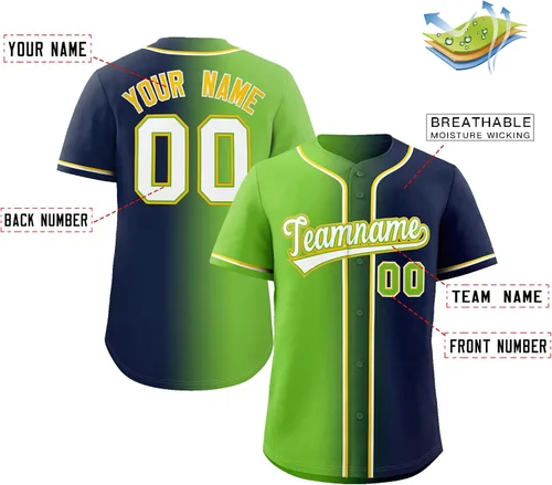 Miniatura 2 de Camiseta de béisbol personalizada con degradado cosidoimpreso, número de nombre del equipo, uniforme deportivo para hombres, mujeres y jóvenes