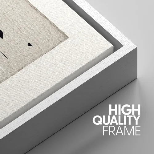 Miniatura 537 de SIGNWIN Lienzo enmarcado para pared, arte con pinceladas de flujo neutro en tonos beige abstractos, ilustraciones, arte moderno, decorativo