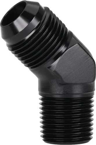 Miniatura 25 de 3AN macho Flare a 1/4 NPT tubo macho 90 grados codo adaptador unión aluminio negro