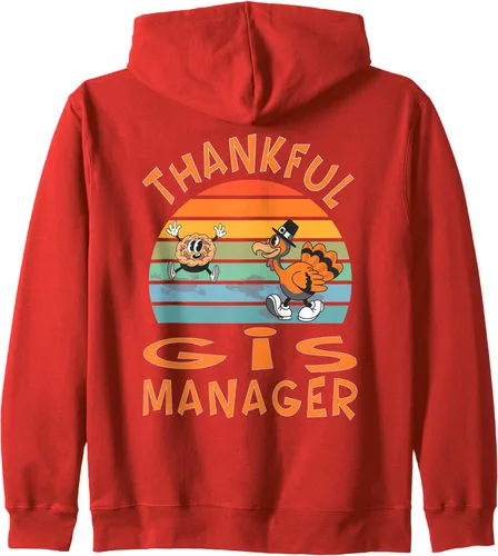 Miniatura 9 de GIS Manager Job Funny Thanksgiving Zip Hoodie