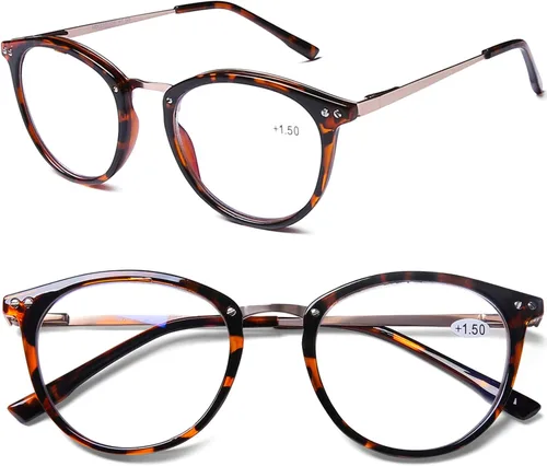 Miniatura 7 de AQWANO Gafas de lectura con bloqueo de luz azul para mujeres y hombres, para lectura de computadora redondos, antifatiga ocular/UV/deslumbramiento