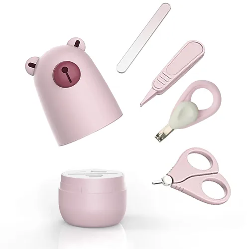 Miniatura 11 de Juego de cortaúñas para bebés, juego de manicura y pedicura con estuche lindo. Set de regalo de aseo para bebés para recién nacidos, bebés y niños