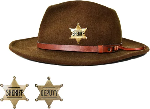 Miniatura 5 de Insignias de sheriff de metal para niños y adultos, insignia de chaleco de policía occidental, insignia del sheriff adjunto, insignia de decoración