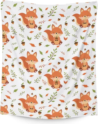 Miniatura 10 de Manta de zorro para niñas, suave, mullida y acogedora, manta de regazo de 30 x 40 pulgadas para sofá, oficina, lindas mantas cálidas, regalos