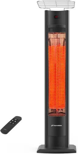 Miniatura 8 de ThermoMate Calentador eléctrico para patio, calentador infrarrojo IP65 de 1500 W para exteriores/interiores con control remoto, 8 niveles