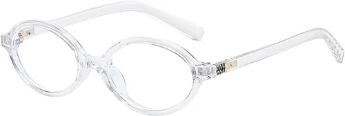 Miniatura 12 de Onrtry Lentes retro ovalados con bloqueo de luz azul para mujeres y hombres, anteojos falsos nerd redondos sin receta