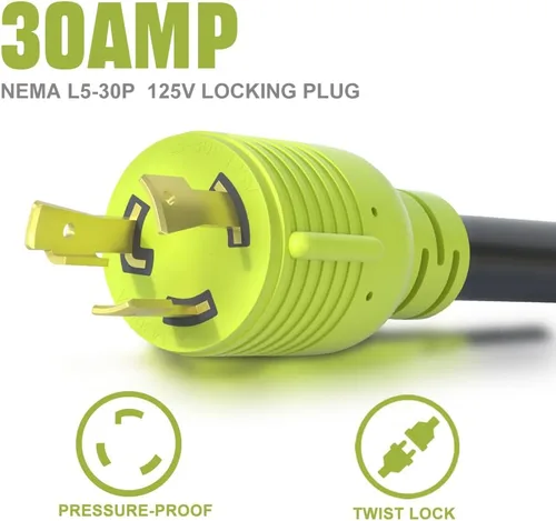 Miniatura 3 de Adaptador de interruptor de transferencia de generador AOWEITOUR NEMA L5-30P enchufe macho a L14-30R hembra, enchufe de bloqueo giratorio de 30