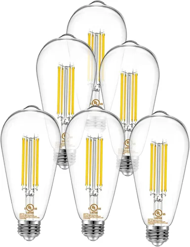 Miniatura 14 de DAYBETTER Paquete de 6 bombillas LED Edison vintage, bombilla LED regulable E26, equivalente a 60 vatios, bombillas de luz LED de filamento antiguo