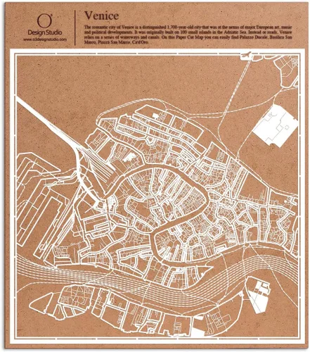 Miniatura 102 de O3 Design Studio Aberdeen - Mapa de papel cortado en papel blanco de 12 x 12 pulgadas