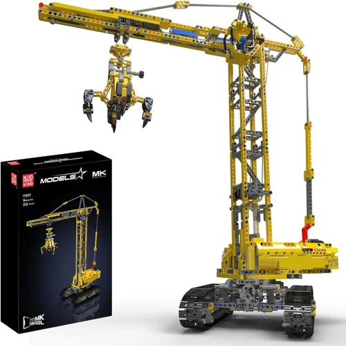 Mould King Kit de bloques de construcción de grúa torre con tecnología 17059, juguetes de grúa de control remoto con aplicación, juego de bloques de