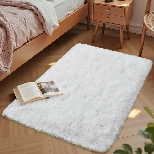Miniatura 26 de Macgace - Alfombras pequeñas para dormitorio, 2 x 3, beige, antideslizante, alfombra de área, súper suave, de felpa esponjosa, alfombra moderna