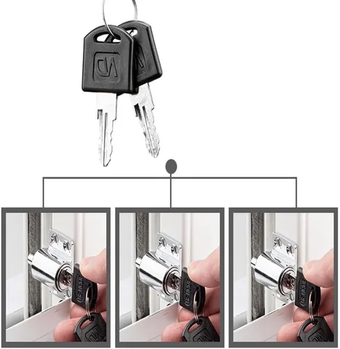 Miniatura 4 de Cerraduras de ventana para ventanas de arriba y abajo con llave, cerraduras de seguridad de aleación de aluminio para el hogar y la oficina