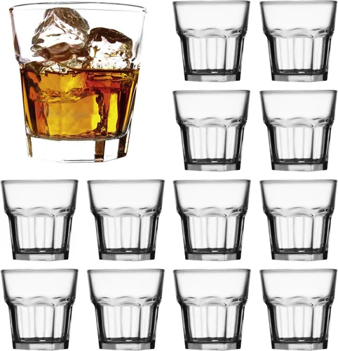 QAPPDA Vasos de whisky de 8 onzas, vasos de vidrio transparentes, vasos de cóctel para whisky para restaurantes, bares, fiestas, vasos de vidrio de