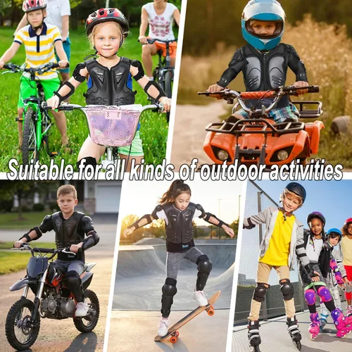 Miniatura 8 de Reomoto Kids Full Body Protector Youth Dirt Bike Gear for Motorcycle Cycling Skiing Motorbike Riding Bike Vest with Knee Elbow Protectors