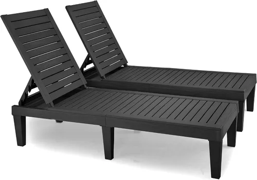 Miniatura 19 de YITAHOME - Tumbonas para exteriores con cojín y respaldo ajustable, tumbonas resistentes para patio junto a la piscina, fácil montaje, impermeables