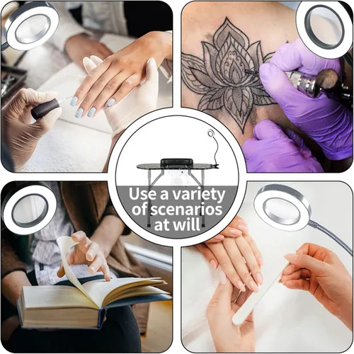 Miniatura 7 de LEIBOU Mesa profesional de manicura portátil y plegable de 35 pulgadas de largo, estación de trabajo para técnico de uñas, estación de trabajo, spa