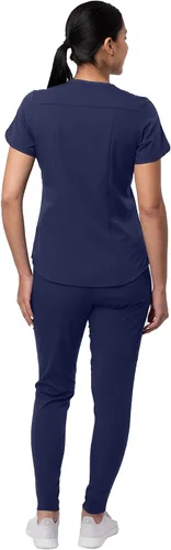 Miniatura 2 de Adar Pro - Conjunto médico moderno para mujer - Camiseta médica moderna con cuello en V y pantalón médico, pantalón de yoga