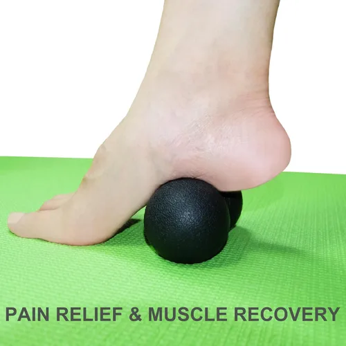 Miniatura 4 de Pelota de masaje dura en forma de maní, bola de masaje doble Lacrosse. Rodillo de masaje de tejido profundo y pelota de movilidad para terapia Negro