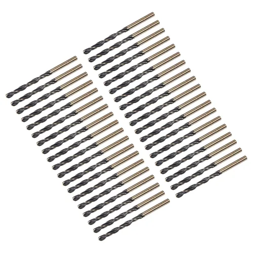 Miniatura 38 de uxcell Brocas Jobber de 0.118 in (0,118 pulgadas) de nitruro negro y oro recubierto de titanio M2 de alta velocidad (HSS) Brocas helicoidales