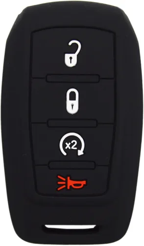 Zorratin Funda protectora de silicona para llavero remoto para Ram 1500 2500 3500 2019 2020 2021 2022 2023 2024 2025 4 botones Negro