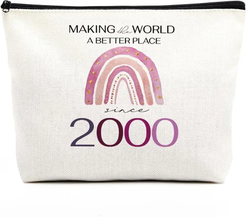 fkovcdy Regalos de cumpleaños número 26 para mujer, bolsa de maquillaje para mujer, decoraciones de cumpleaños de 26 años para mujer, diseño
