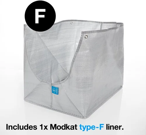 Miniatura 4 de Modkat® Caja de arena abatible, entrada frontal, base sin costuras de altura completa, forro de arena reutilizable, cuchara de arena para tamizar, 2