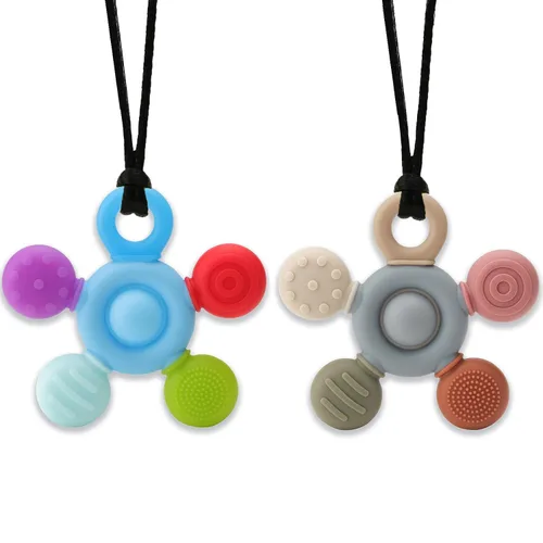 Miniatura 8 de Seeway - Collar masticable sensorial, collar masticable de silicona para niños sensoriales, longitud ajustable, juguetes masticables para autismo
