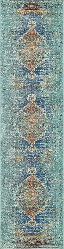 Miniatura 11 de Unique Loom Vita Collection - Alfombra saturada con degradado tradicional sobre teñido, 2 pies 2 pulgadas x 3 pies, turquesa/azul marino