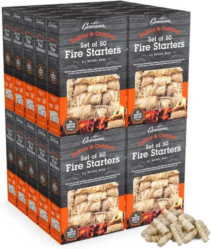 Miniatura 10 de Camerons Arrancadores de fuego totalmente naturales (paquete de 50) – Encendedores de madera dura para fogata, parrilla de carbón de barbacoa