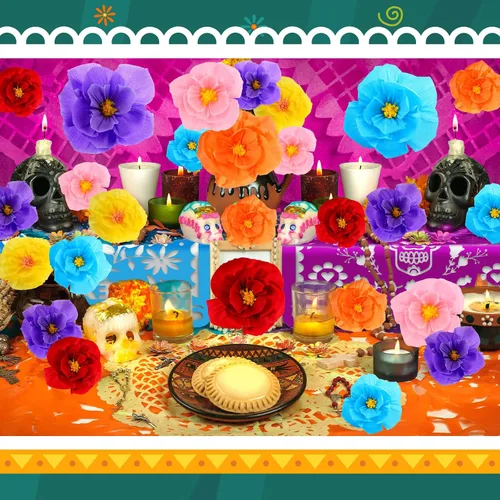 Miniatura 6 de TaoBary 18 flores de papel mexicanas para fiesta, crepé, flores de papel para carnaval, decoraciones de fiesta mexicana para bodas, cumpleaños