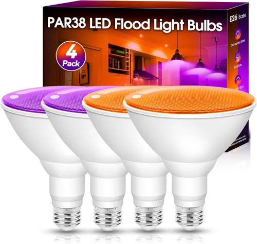 Miniatura 10 de Fulighture Paquete de 2 bombillas de inundación verdes, PAR38 de 15 W (equivalente a 100 W) E26, bombillas LED verdes de inundación para exteriores
