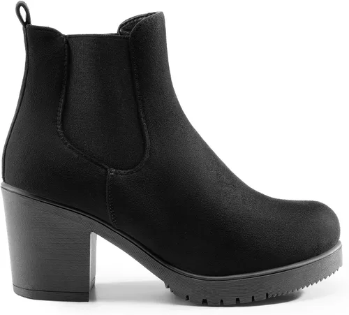 Miniatura 2 de DREAM PAIRS. FRE - Botines de tacón alto estilo Chelsea para mujer