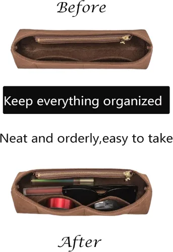 Miniatura 3 de Doxo Organizador de bolso para bolsas LV Boulogne, inserto de bolsa de mano con cremalleras, múltiples bolsillos divisores moldeadores de bolsos