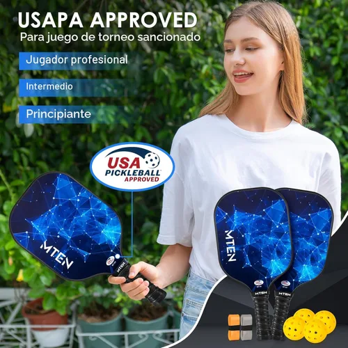 Miniatura 2 de Pickleball Paddles Set of 2 or 4, or Single Paddle – USAPA Approved Fiberglass Surface Pickleball Rackets Set for Men & Women azul*2