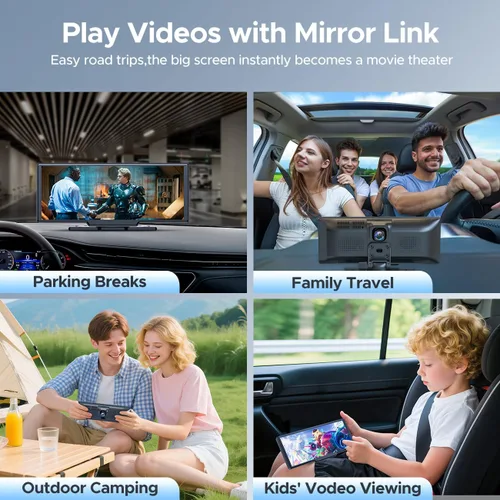 Miniatura 6 de Topexplore Pantalla Carplay de 9.26 pulgadas para automóvil con cámara de tablero de 2.5K y cámara de respaldo de 1080P, pantalla portátil