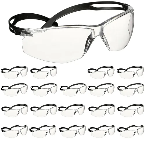 Miniatura 9 de 3M Gafas de seguridad, SecureFit Serie 500, paquete de 20, ANSI Z87, patillas de trinquete ajustables, gafas protectoras deportivas, lentes