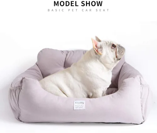 Aidou Asiento de coche para perros, asiento elevador para perros pequeños, medianos y grandes, gatos, asiento elevador de viaje para mascotas, Gris