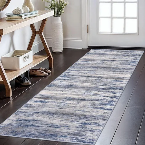 Miniatura 140 de KOZYFLY – Alfombra de pasillo moderna y lavable de diseño abstracto verde, 2 x 5 pies, antideslizante, suave y de pelo corto, ideal para cocina