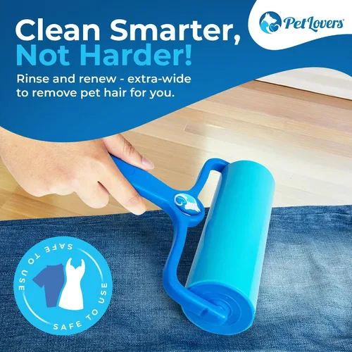 Miniatura 2 de PetLovers EzRoll - Rodillo de pelusa reutilizable – Adhesivo para toda la vida y removedor multiusos de pelo, polvo y pelusa de mascotas, para ropa