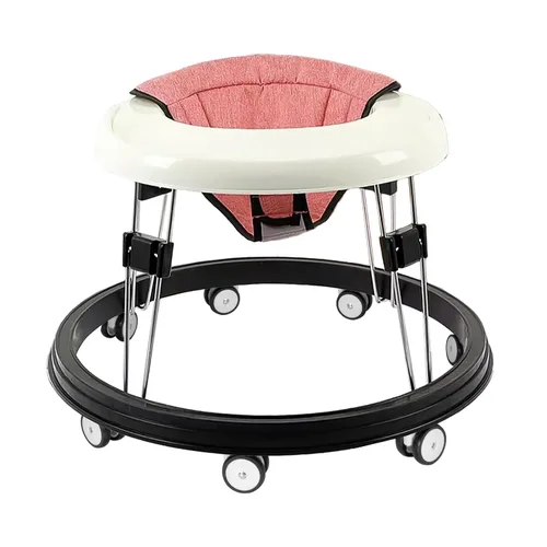 Andador para bebés con ruedas 3 en 1, centro de actividades plegable con ruedas silenciosas, 10 alturas ajustables, centro de actividades anticaídas