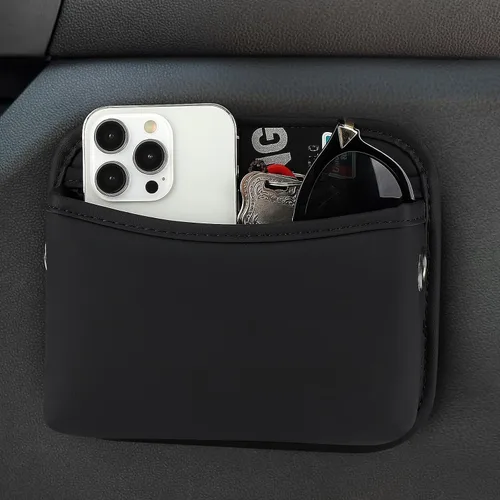 Miniatura 3 de Accmor Organizador de bolsillo lateral para asiento de automóvil, bolsa de piel sintética para asiento de automóvil, puerta, ventana, consola