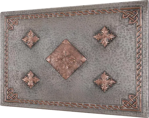 Miniatura 3 de Protector contra salpicaduras de cocina, diamantes con borde celta de cobre, panel victoriano de cobre, azulejos de cobre hechos a mano, decoración
