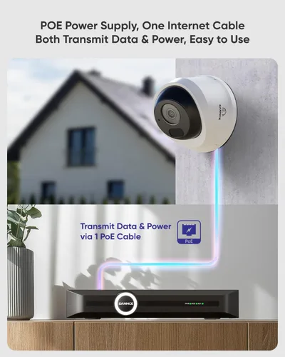 Miniatura 4 de SANNCE Cámara de seguridad 2K 3MP Super HD PoE Dome – Visión nocturna IR dual de 100 pies, detección de humanos y vehículos, IP67 resistente a